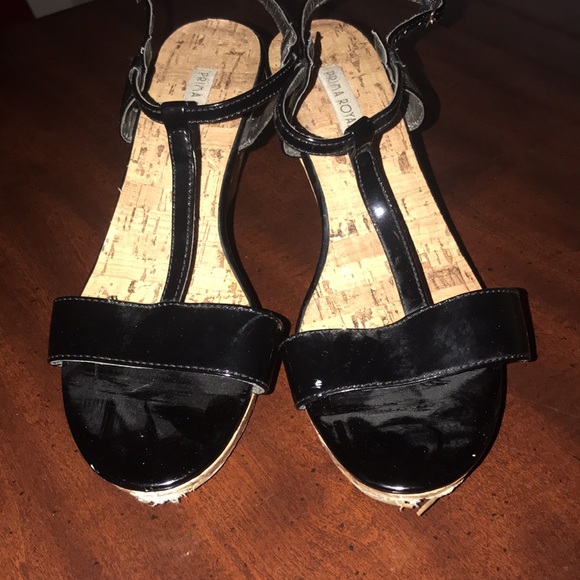 Prima Royale black strappy wedges - Picture 2 of 4